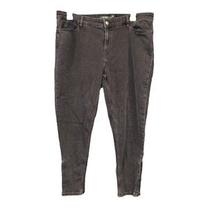 Lauren Ralph Lauren Black Faded Skinny Zip Ankle Jeans Size 18w. F 7